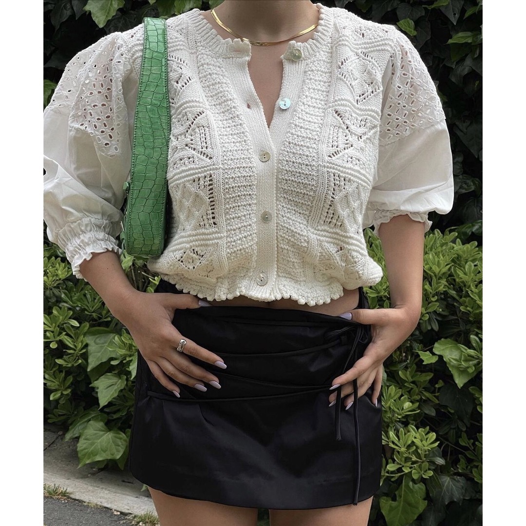 ZARA - 新品 ZARA コントラスト ニットカーディガン Sサイズの通販 by