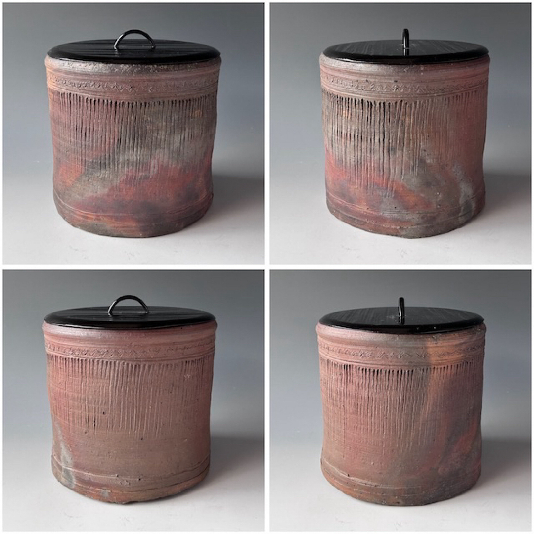 茶道具丹波焼南蛮写縄簾水指蓋一閑造表千家即中斎宗匠書付銘 柴垣