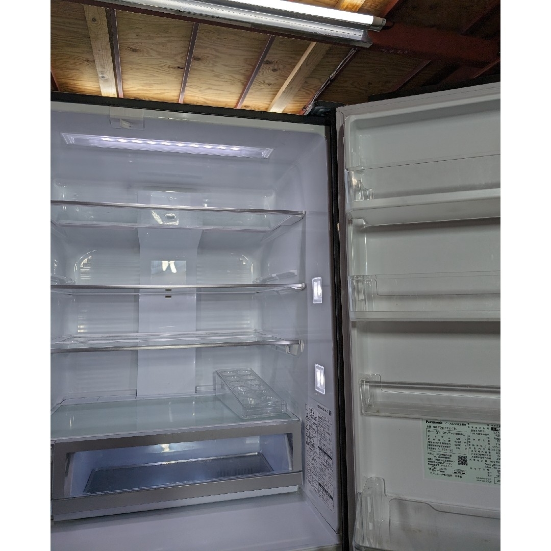 Panasonic - 冷蔵庫 パナソニック アルベロダークブラウン 木目ガラス
