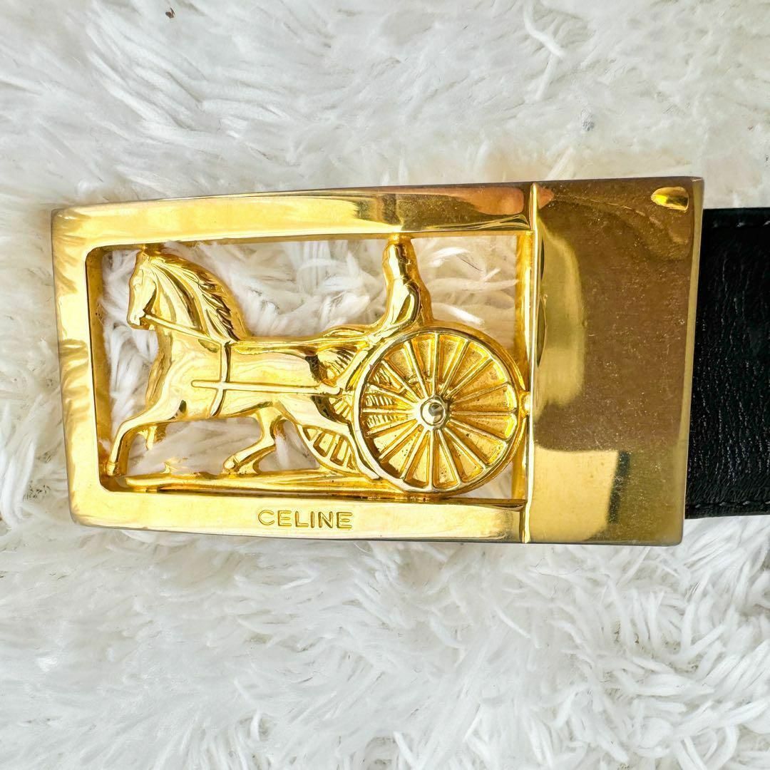 CELINE - 【美品】CELINE セリーヌ ベルト 馬車金具 ゴールド