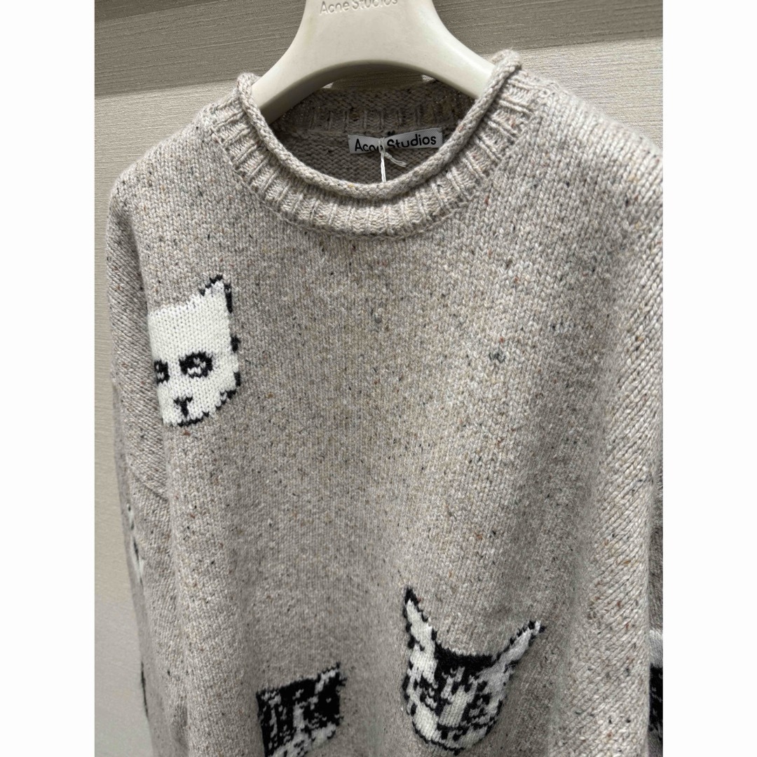 Acne StudiosキャットジャガードニットLサイズの通販 by KURO｜ラクマ