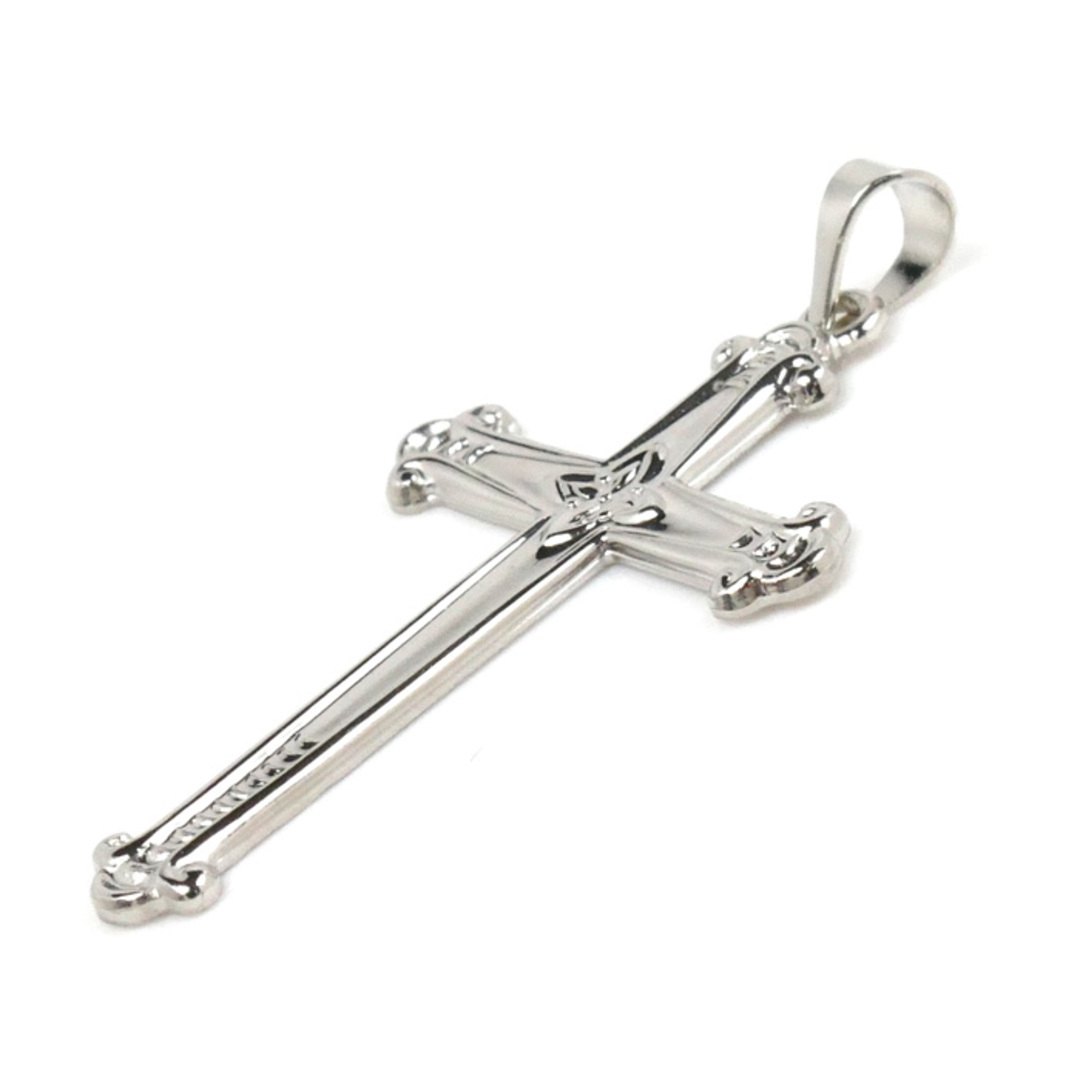 K14WG ホワイトゴールド クロス ペンダントトップ 1.1g レディース