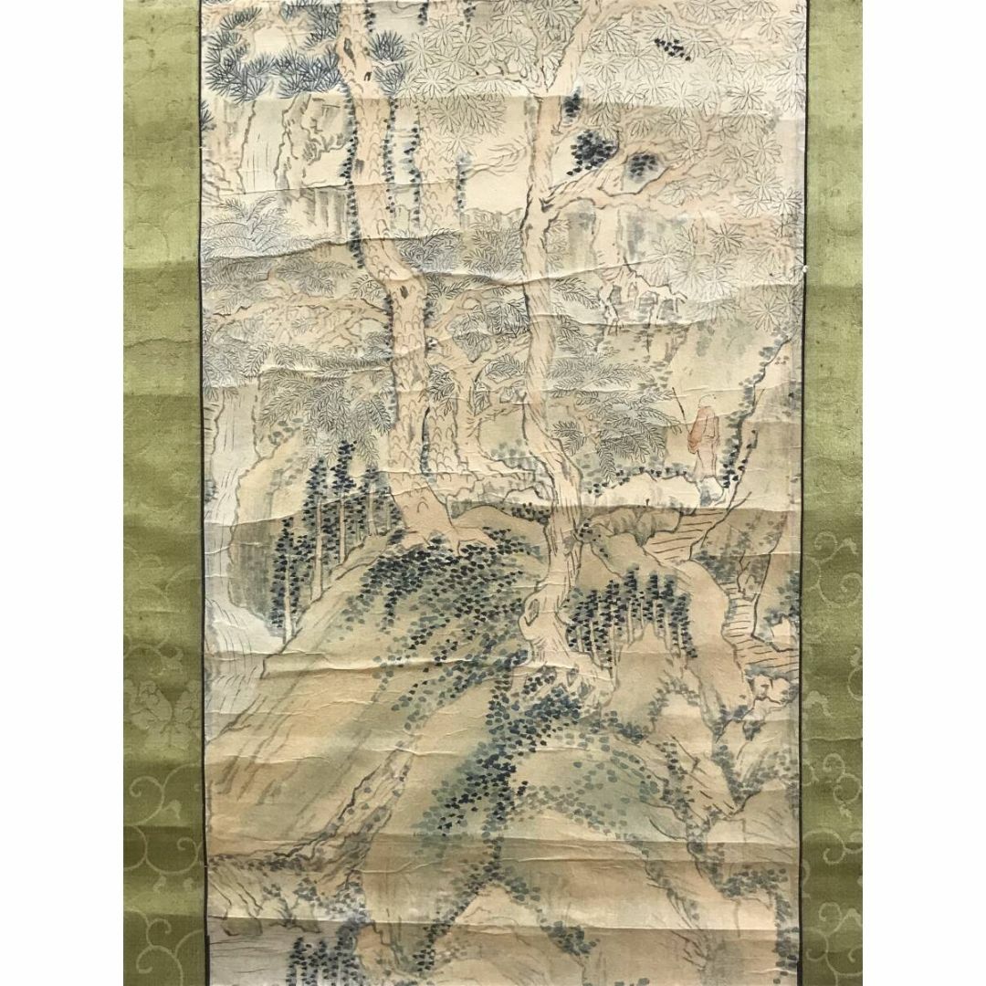 模写/田能村竹田/山水人物画賛/山水図/掛軸☆宝船☆AG-229の通販 by