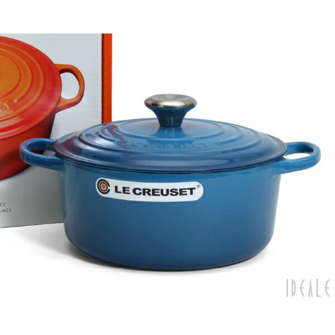 LE CREUSET ル・クルーゼ マルセイユブルー 両手鍋 22cm Amazon.co.jp