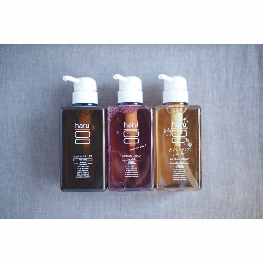 haru シャンプー 黒髪スカルプ （ウインターレシピ）400ml×3本 【公式
