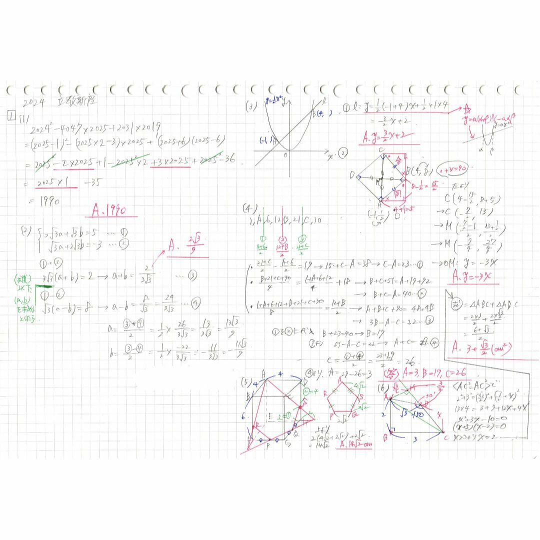 塾講師オリジナル数学解説 立教新座2015-25高校入試 全問動画付の通販