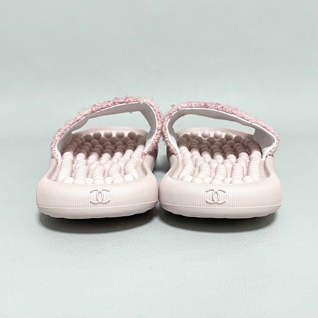 CHANEL / ツイードサンダル 39 ココマーク ピンク スリッパ