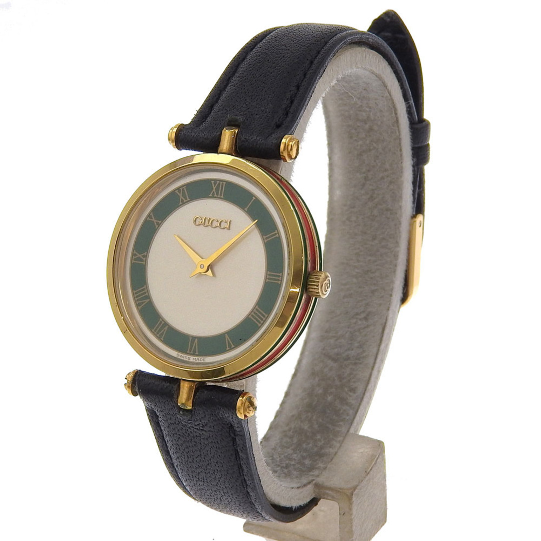 本物保証】 箱付 超美品 グッチ GUCCI シェリーライン 白系文字盤 GP