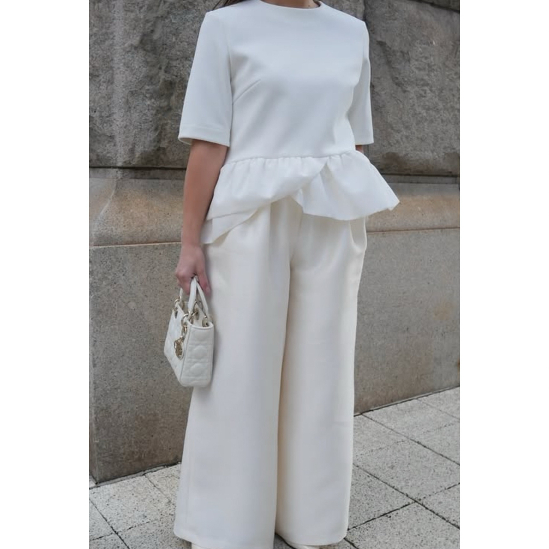 Heve シルキータックワイドパンツ バニラ 36