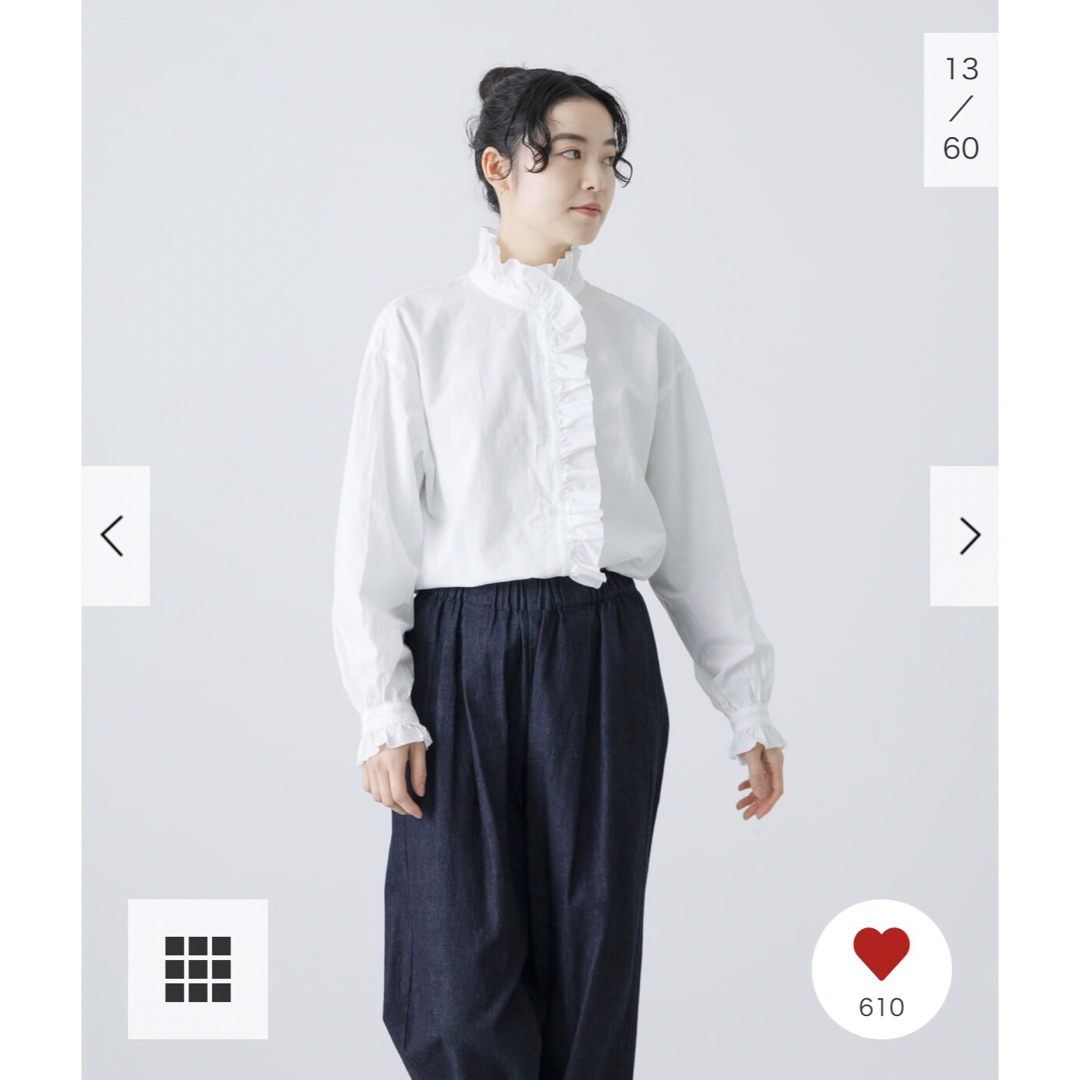 かぐれ - 新品タグ付◉ かぐれ コットンフリルカラーシャツ OFFの通販