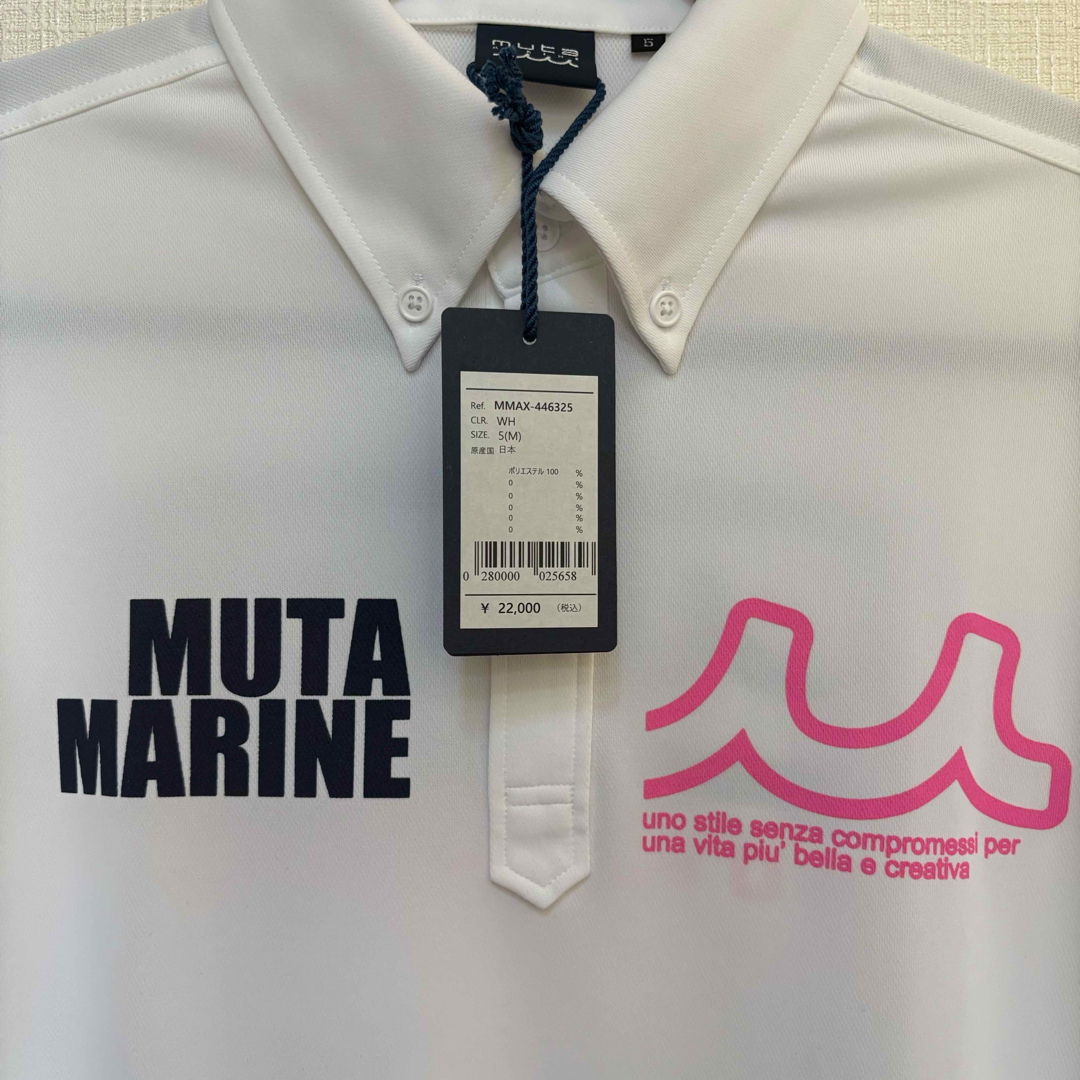 muta - muta ボックスロゴ ポロシャツ ホワイト ゴルフ 新品未使用品の