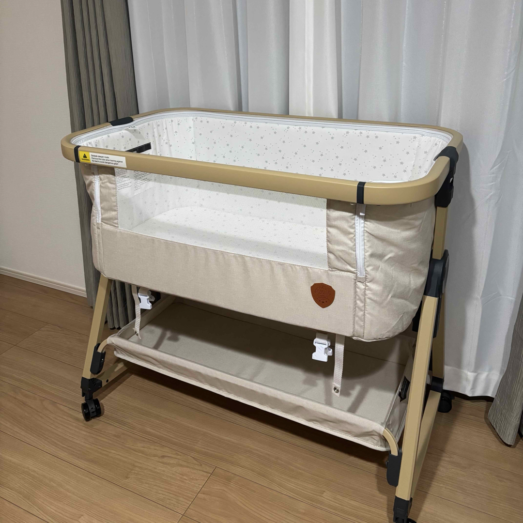 HZDMJ ベビーベッド 2024年モデル ベージュ 2024年版 HZDMJベージュ