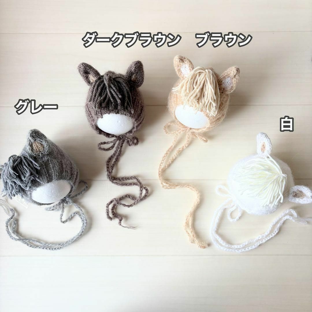 6ヶ月ブラウン♪馬帽子&ロンパース♪ニューボーンフォト撮影衣装 午年
