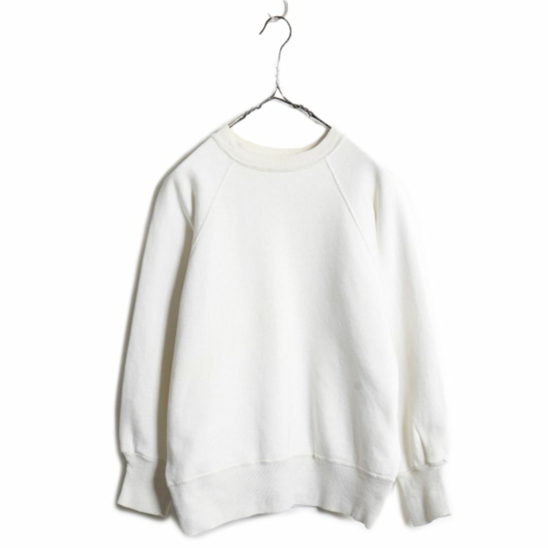 60s ☆ ラグラン 無地 100% コットン スウェット トレーナー メンズ M