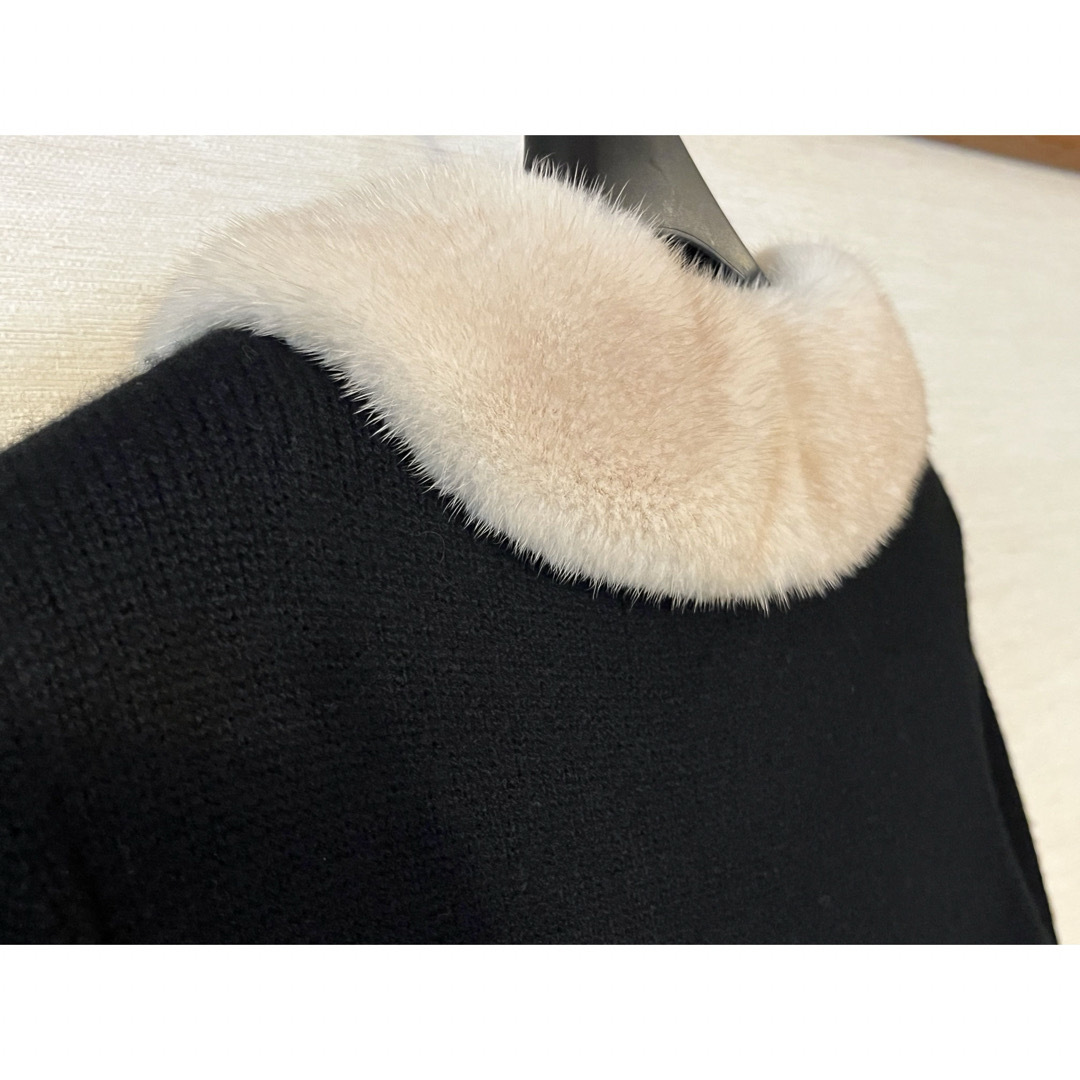 FOXEY - Foxeyフォクシー ミンク襟カシミヤニットカーディガン40美品の
