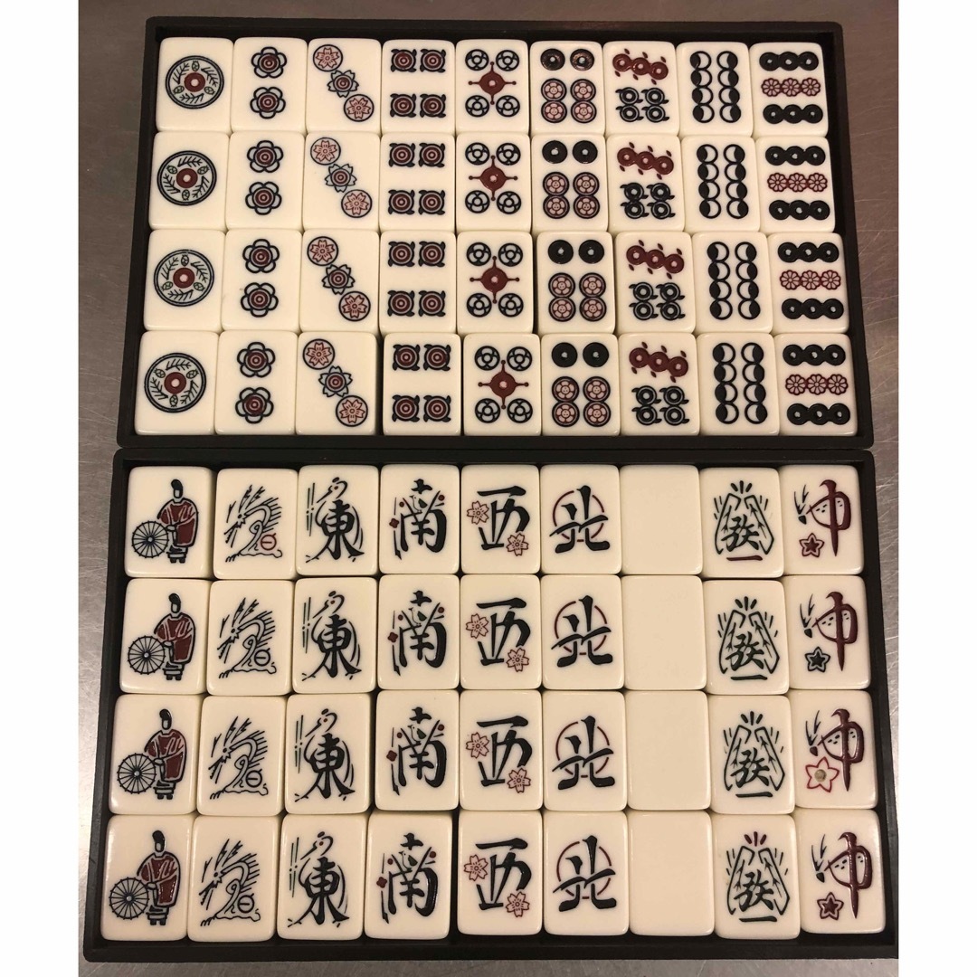 任天堂 - 【超希少】 麻雀牌 任天堂 天元 花札デザイン ダイヤ牌 背黒