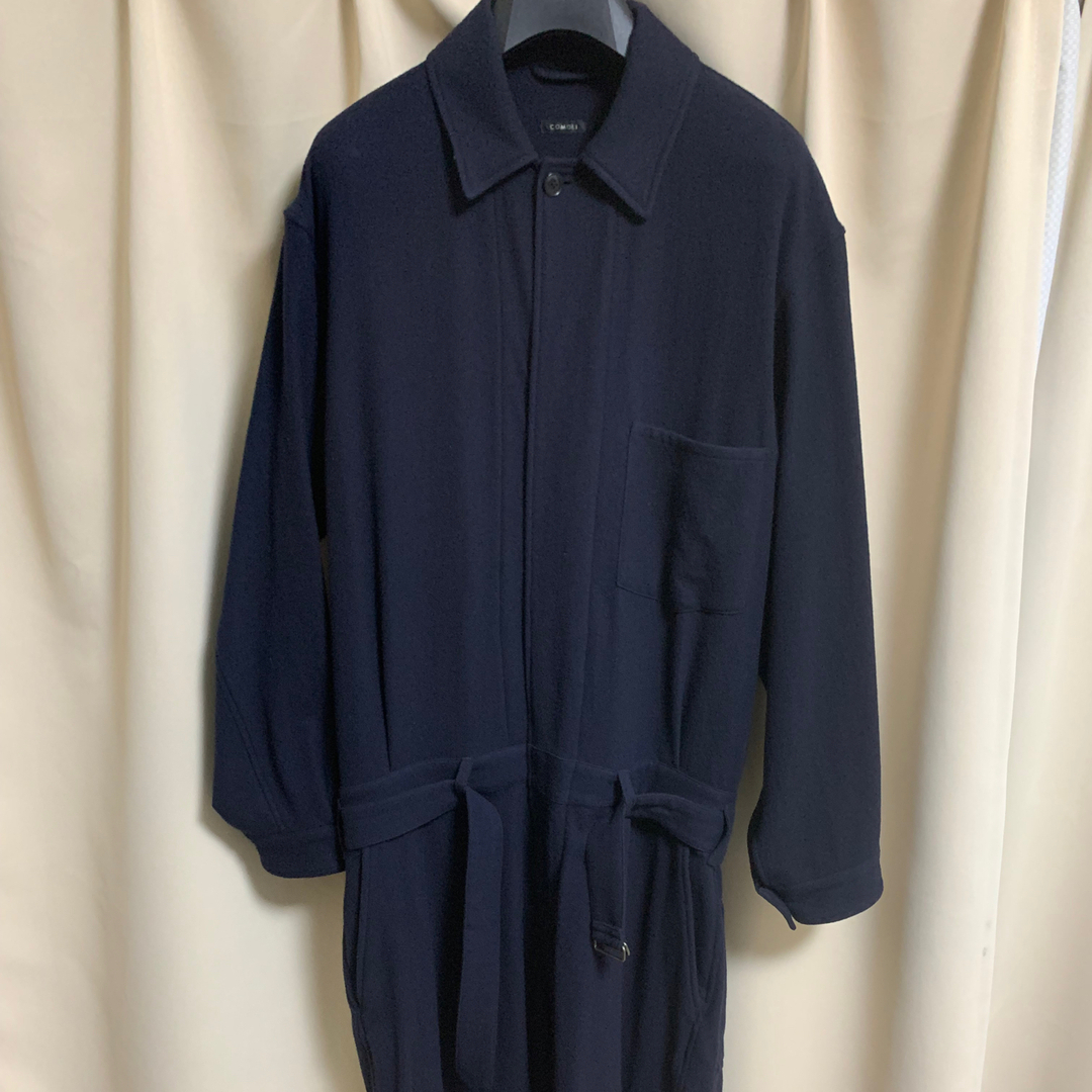 コモリ オールインワン ネイビー2 comoli ウールギャバ オールインワン