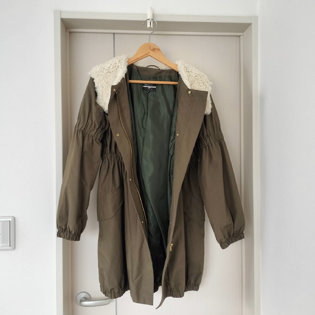 UNIQLO - ファーフード付きモッズコート カーキ Sサイズユニクロ
