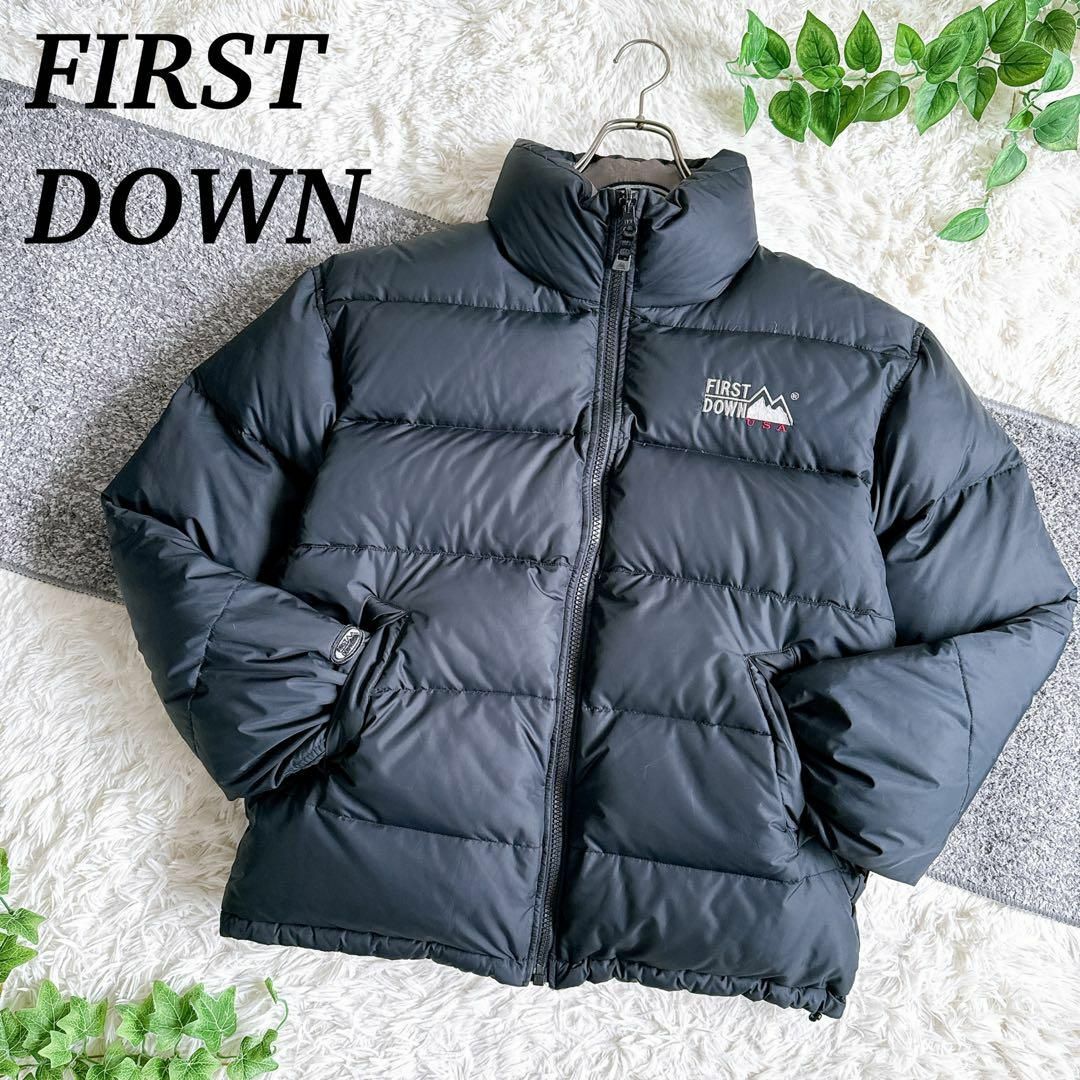 当時物 希少 ファーストダウン ダウンジャケット リバーシブル 刺繍