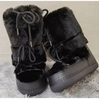 Yellow boots - 新品未使用♡ファーブーツ♡yelloみたいなLの通販 by