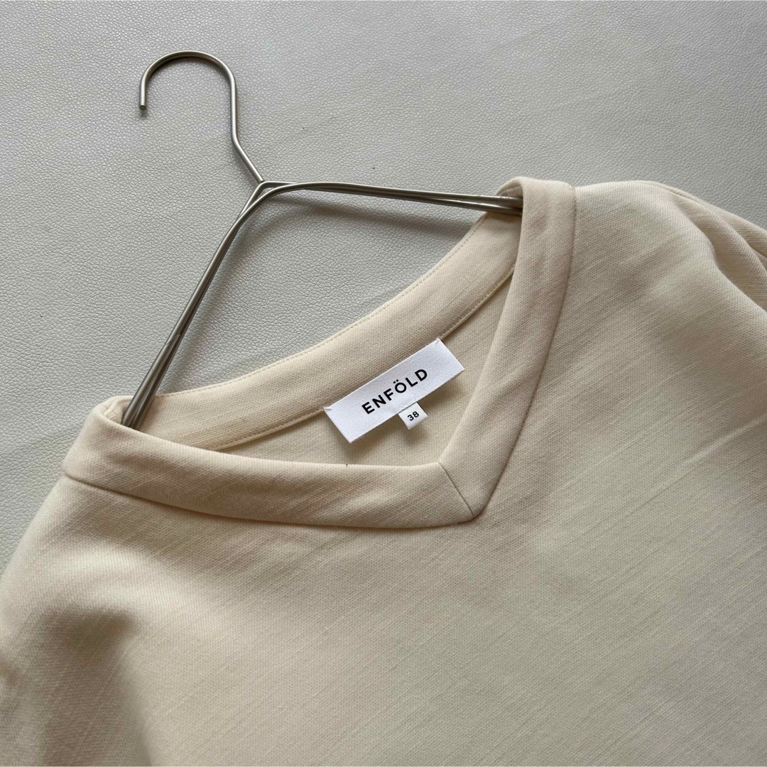 240エンフォルド 透けないストレッチウールゆったりフレアブラウス38