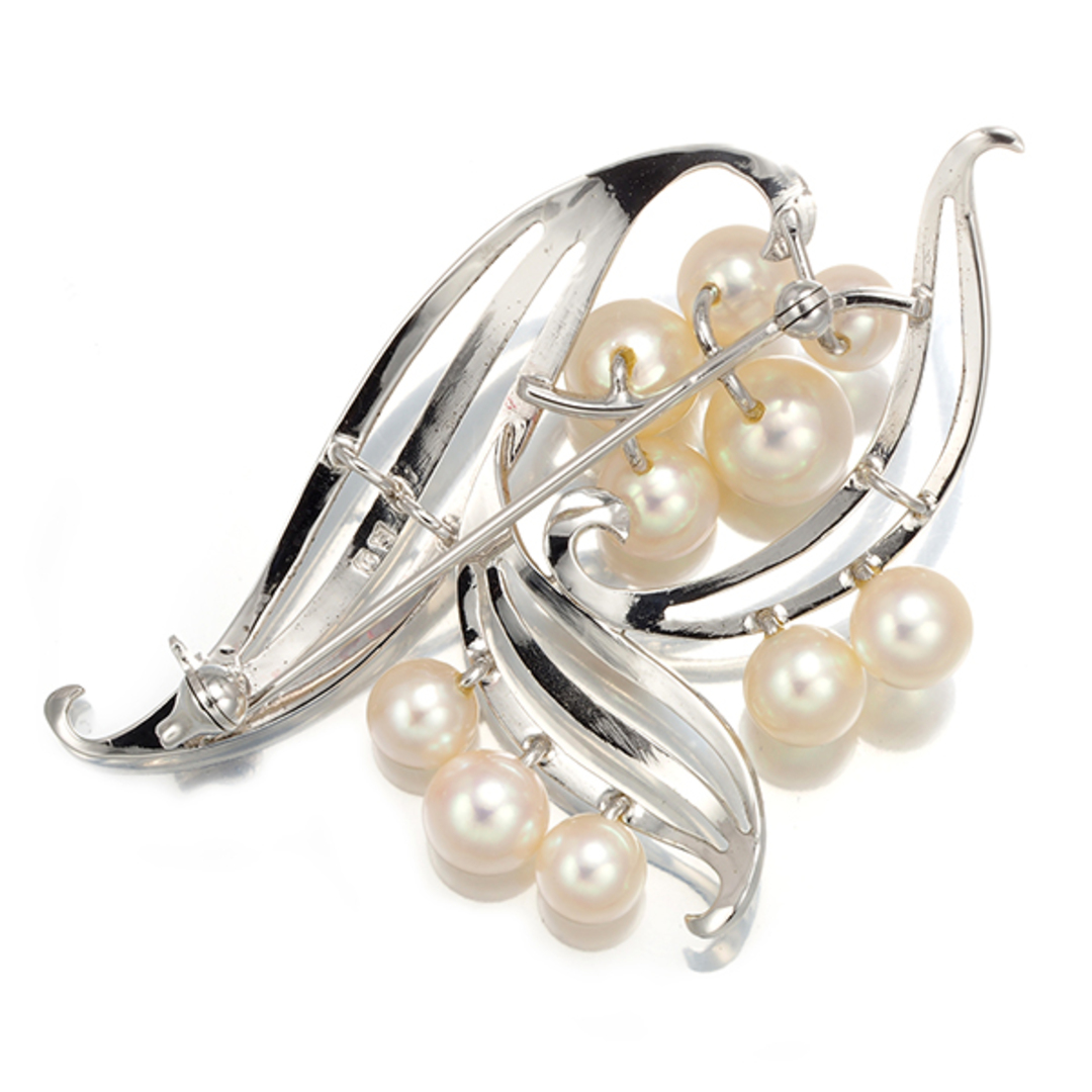 MIKIMOTO - ミキモト ブローチ パール 真珠 5.6-7.8mm フラワー リーフ