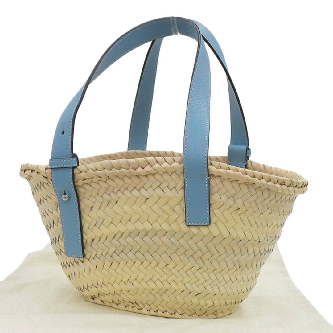LOEWE かごバッグ スモール バスケット ストロー レザー