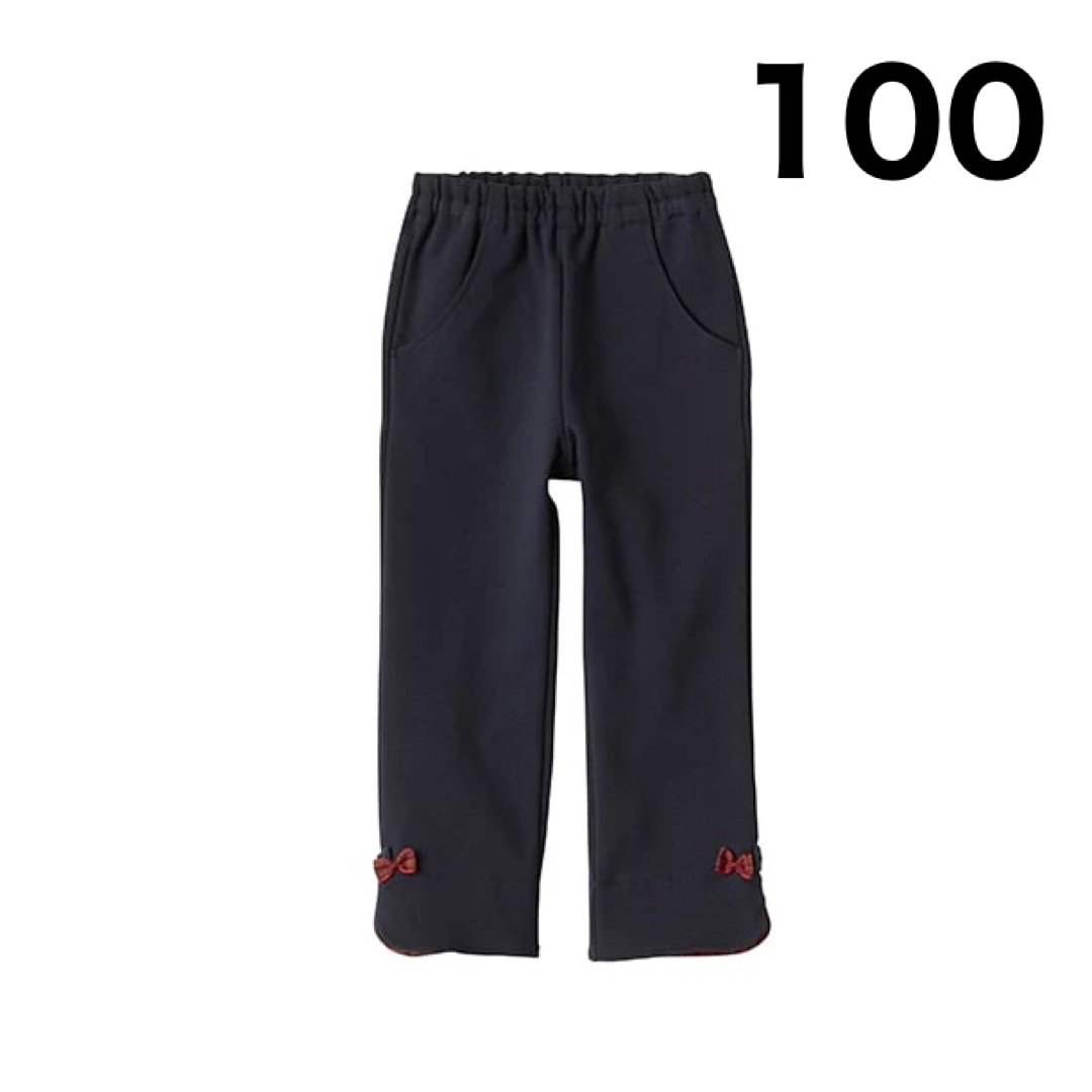 familiar ファミリア 新作 パンツ（9分丈）リボン チェック 110