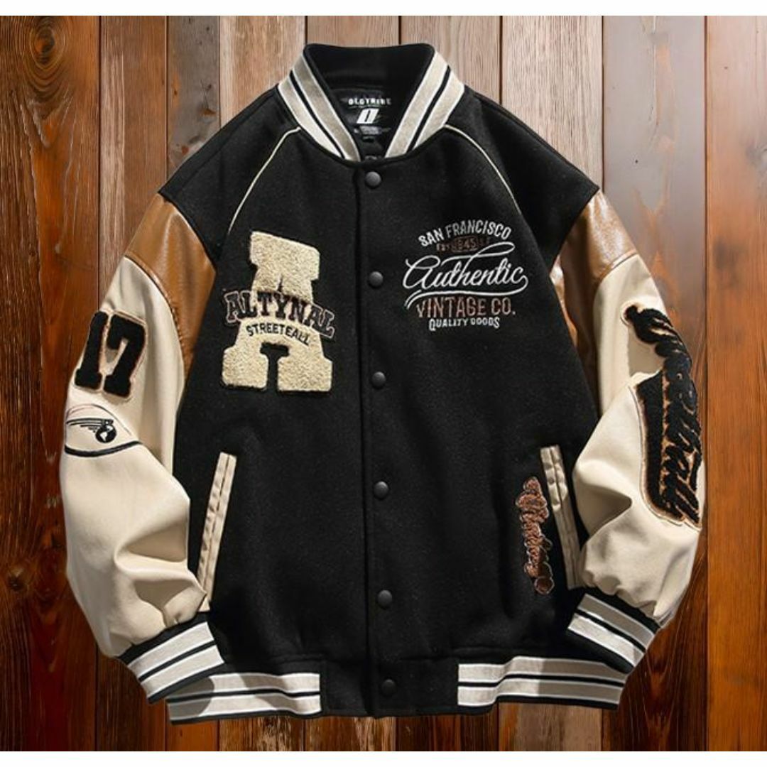 ⚾スタジャン Lサイズ ワッペン ロゴ オーバーサイズ 中綿なし