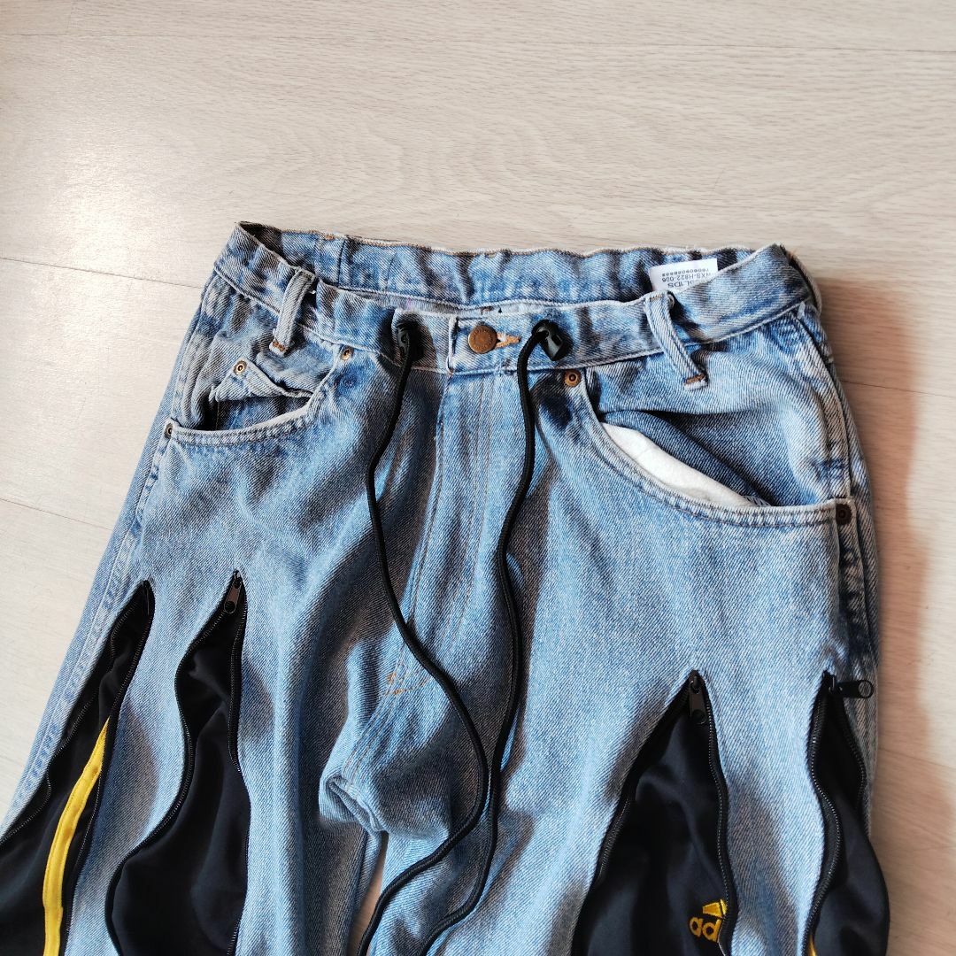 アディダス リメイクパンツ デニムジーンズ 4ジッパーの通販 by たっき