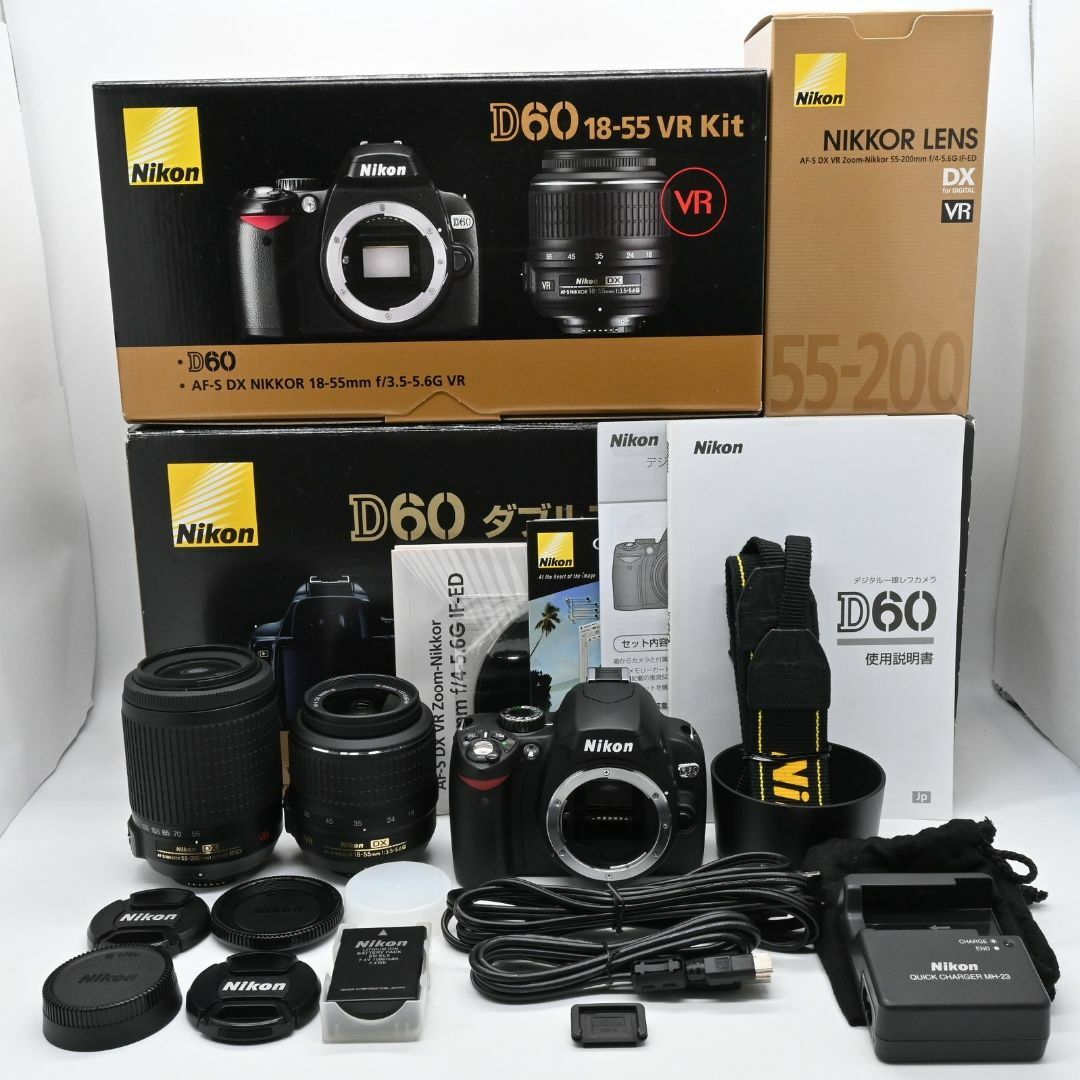 ☆Nikon ☆極上品☆Nikon D60 ダブルズームキット ショット数 1306回 D60
