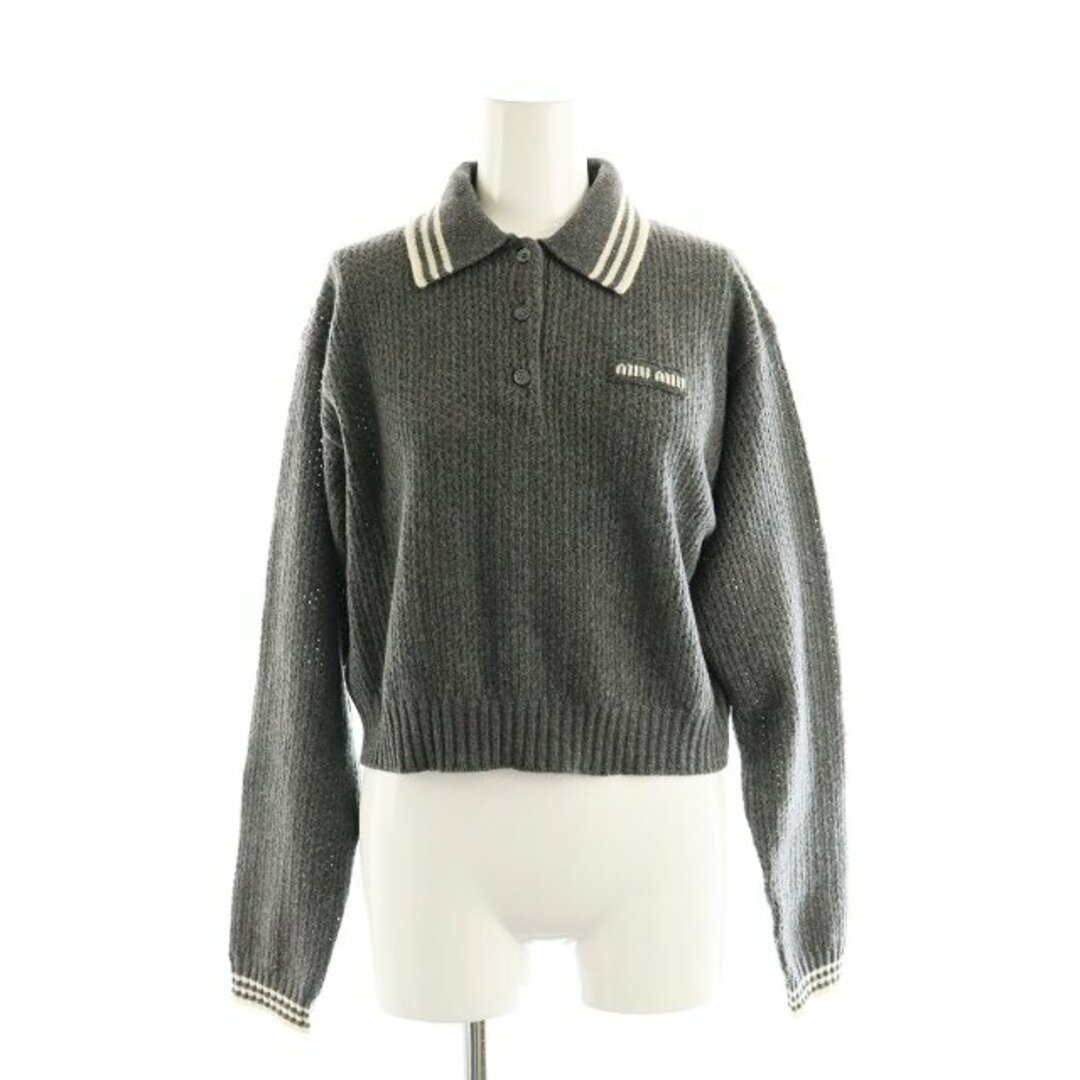 MIU MIU - ミュウミュウ ウール×カシミヤ ポロセーター メッシュニット