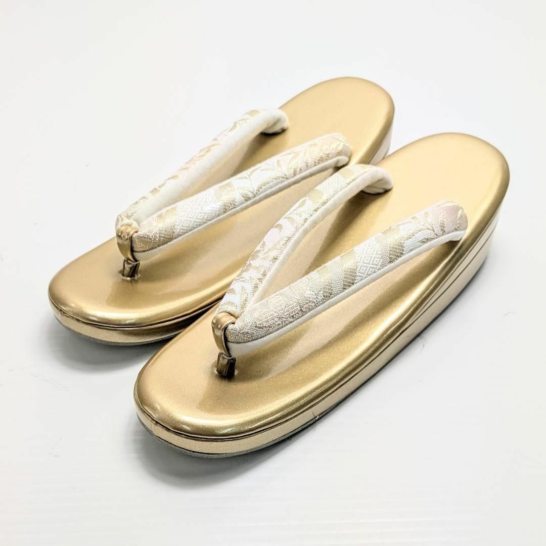 草履バッグセット ゴールド フォーマル 帯地 ゴールド S〜3Lサイズ