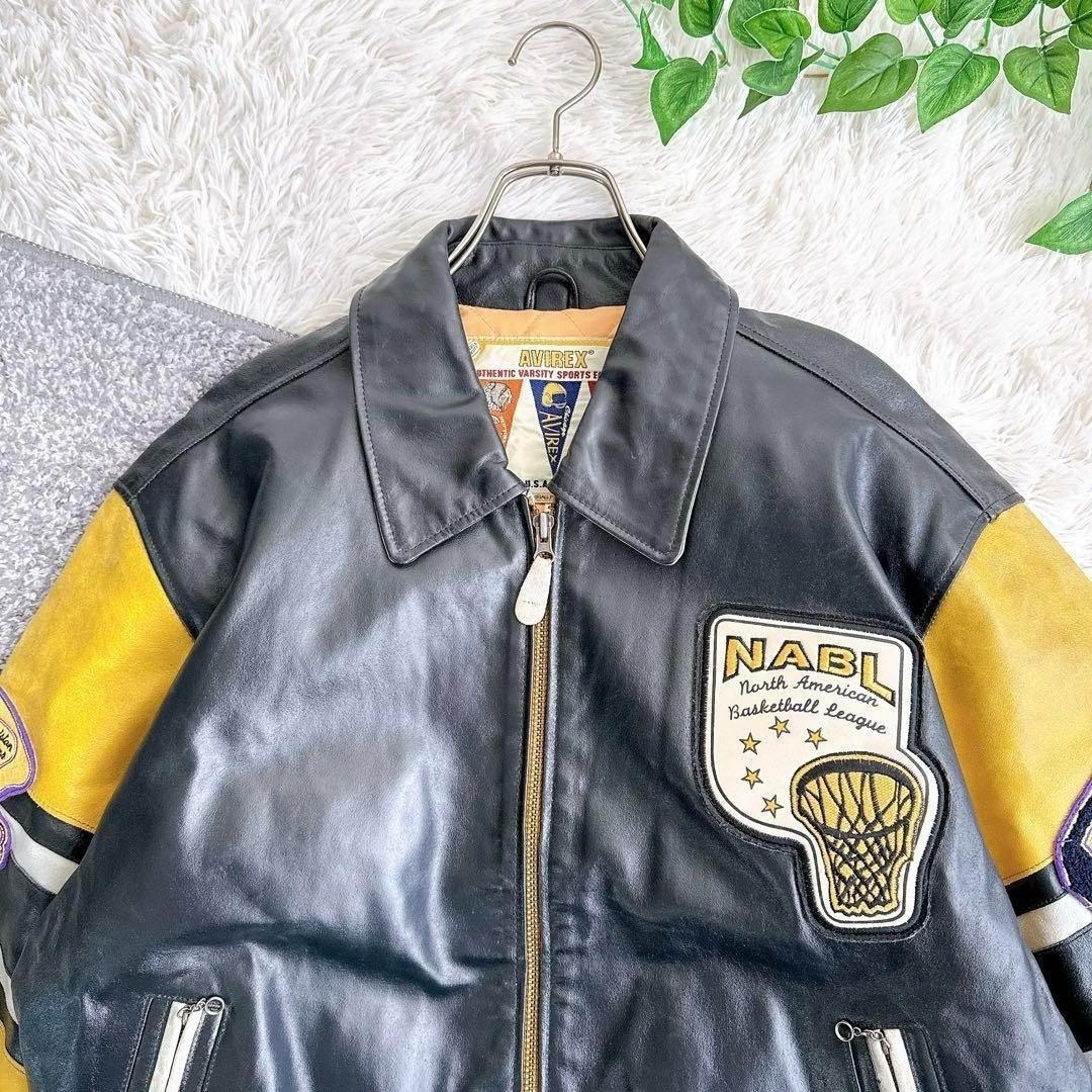 AVIREX - 希少 アビレックス レザージャケット スタジャン レイカーズ