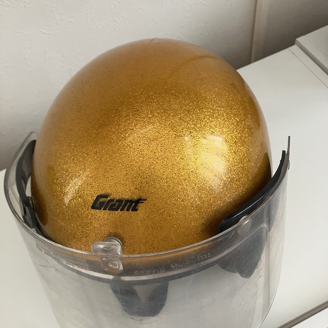 GRANT RG-9☆ゴールド Lサイズ ラメ ビンテージヘルメット 80年代 の