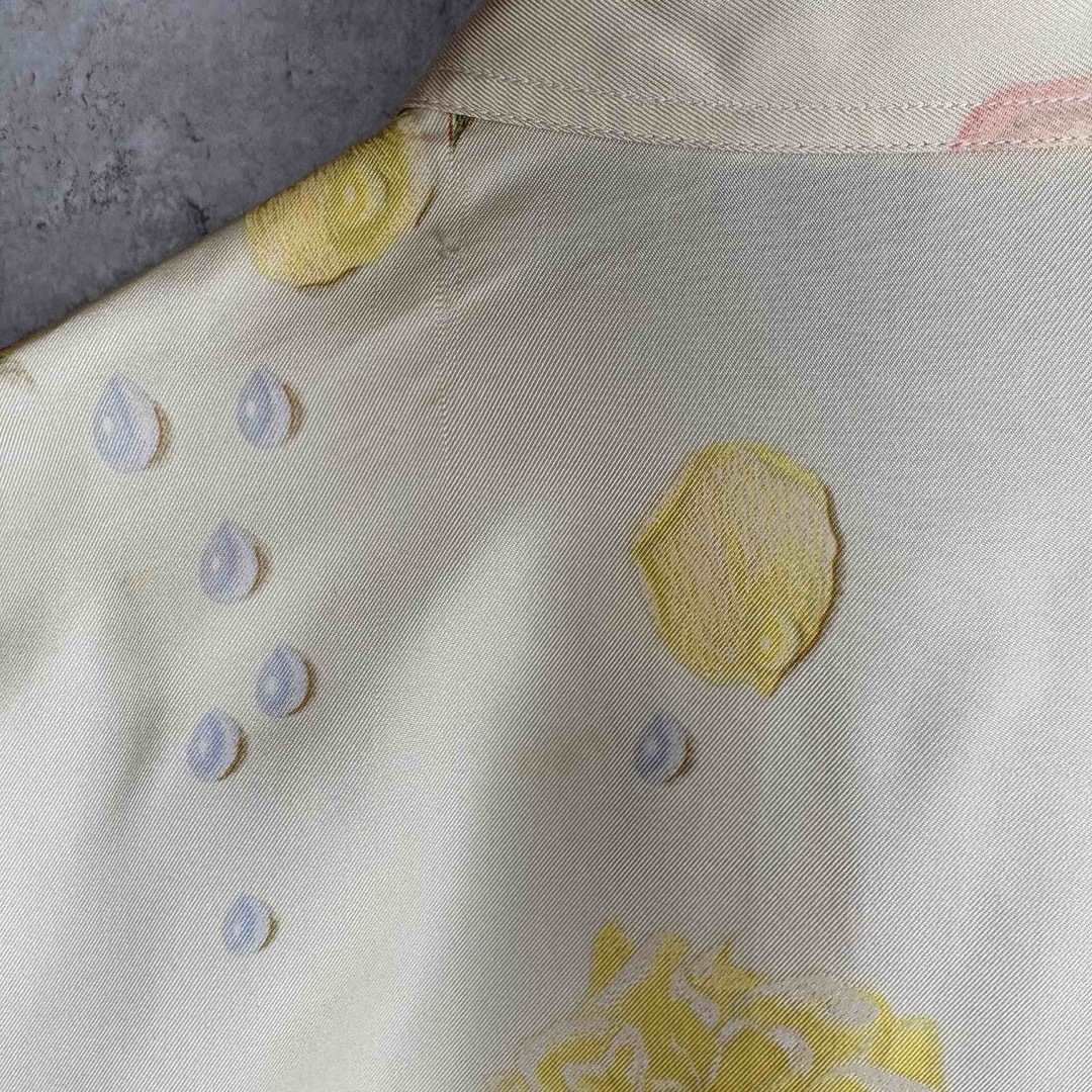 HERMES - HERMES エルメス シルク100% シャツ 42 バラの雫 アイボリー