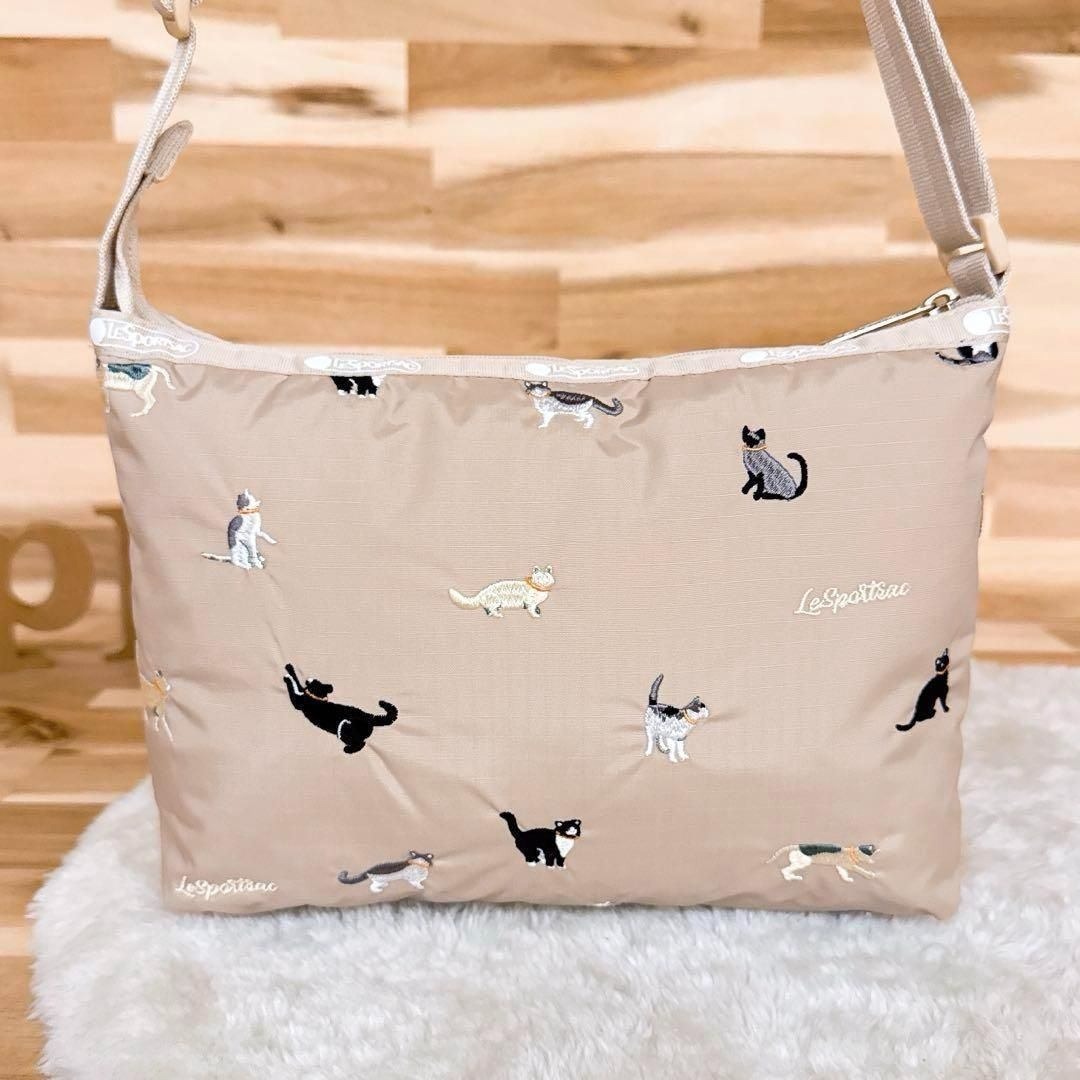 LeSportsac - 【レスポートサック】キャット猫ネコ 刺繍 ショルダー
