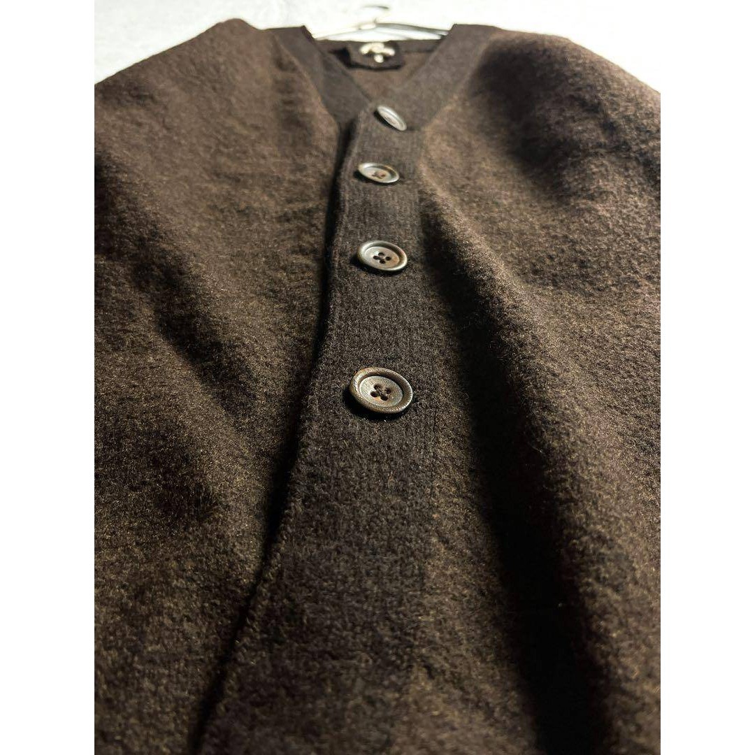 BADOU-R 】45R 縮絨ウール ニットカーディガン ブラウン 2の通販 by (R