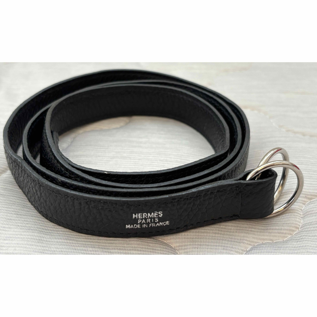 HERMES エルメス ドゴン トゴ レザー ボディバッグ ウエストポーチ 黒