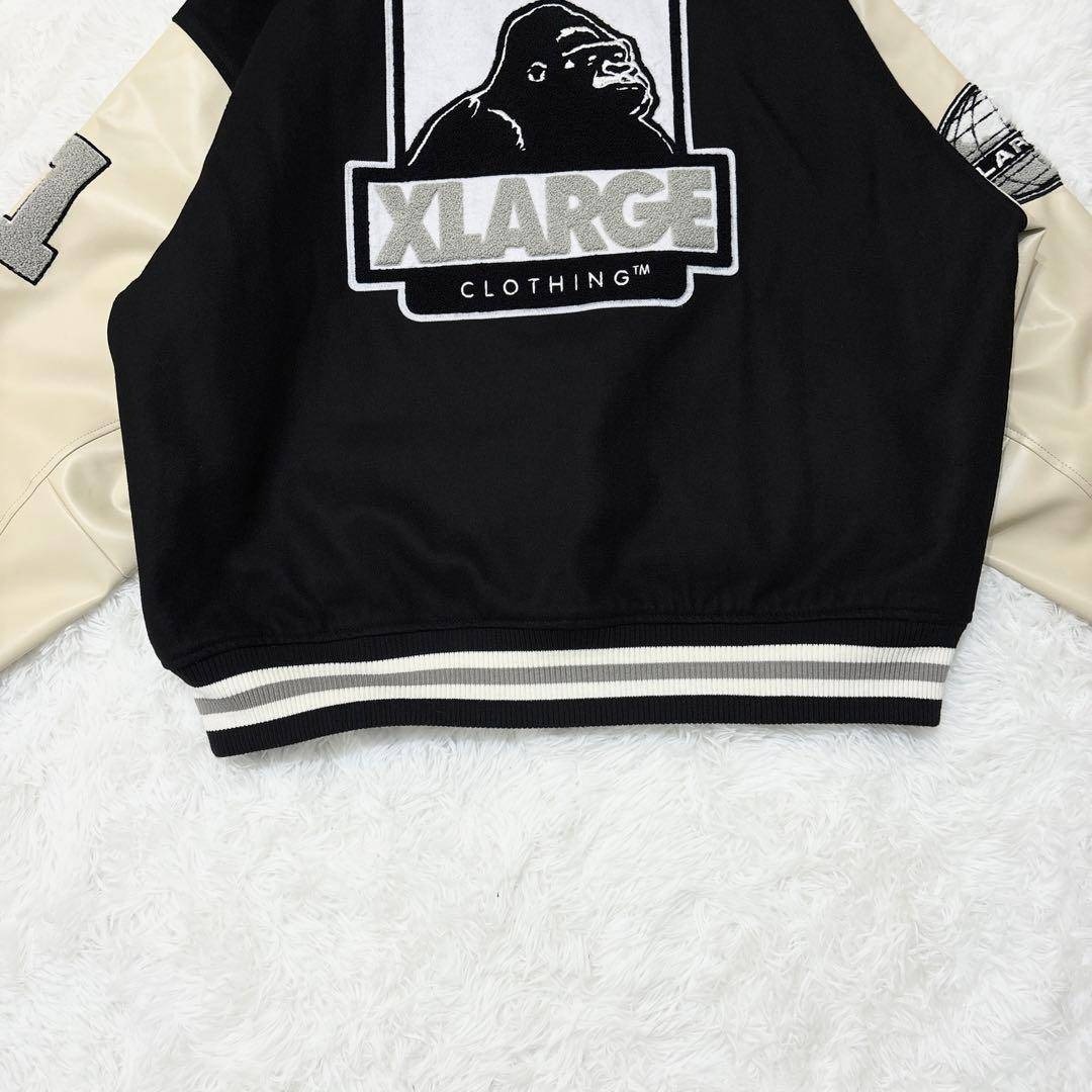 XLARGE - 美品 XLARGE スタジャン ワッペンロゴ ジップアップ Lサイズ