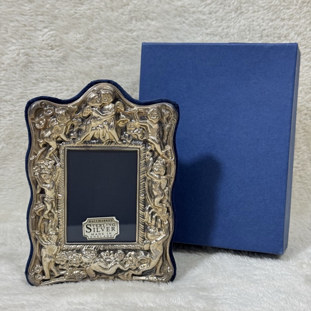 純銀 フォトフレーム 写真立て アンティーク レトロ おしゃれ エンジェル