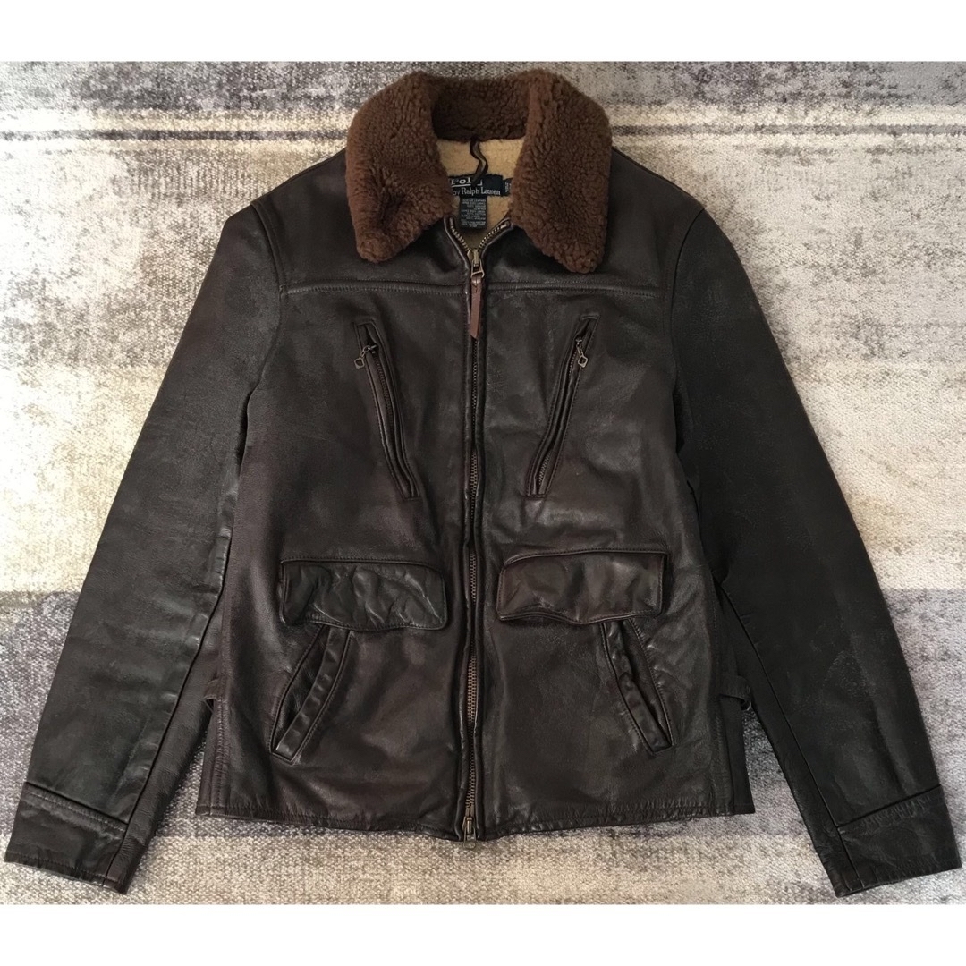 最高傑作 黄金期 00's OLD ラルフローレン ムートンレザージャケット M
