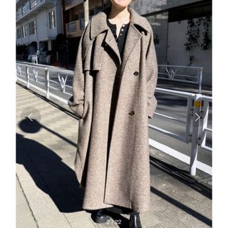 Spick and Span グレーウールコート フリース襟付き ✨新品・タグ付き