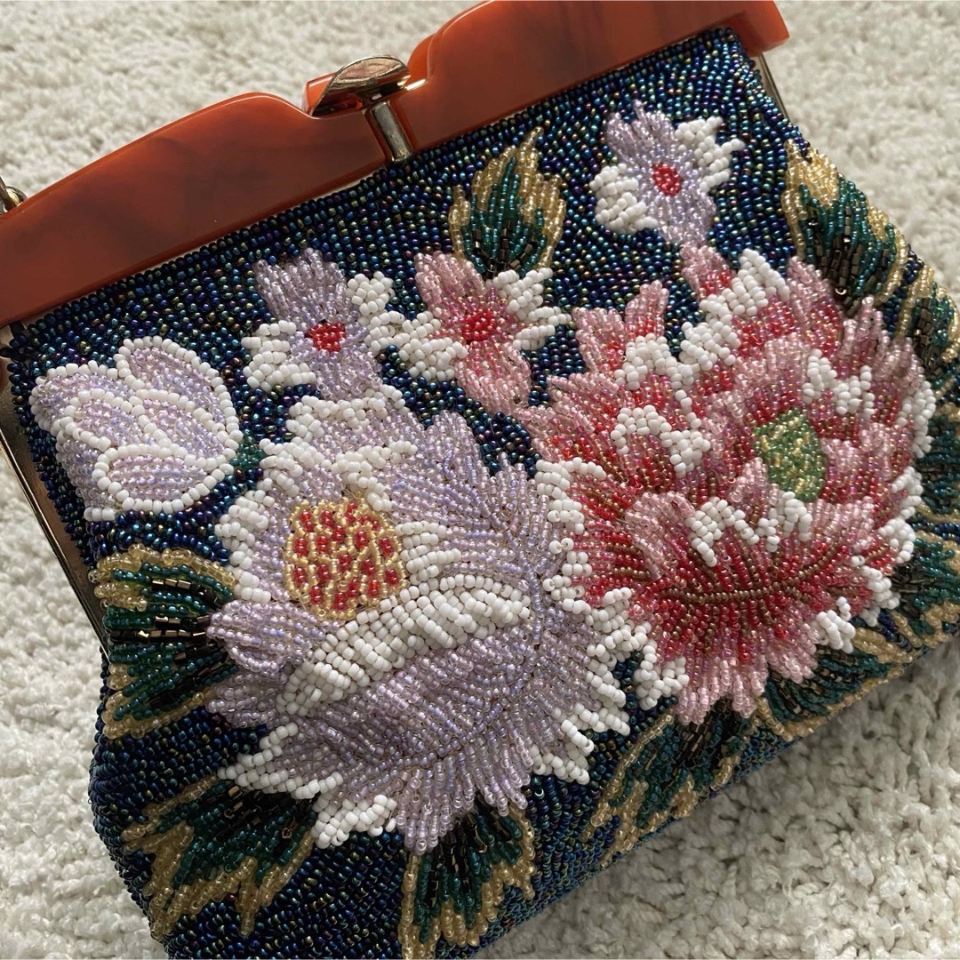 和装 ビーズバッグ 昭和 レトロ 花柄 総柄 成人式 パーティの通販 by