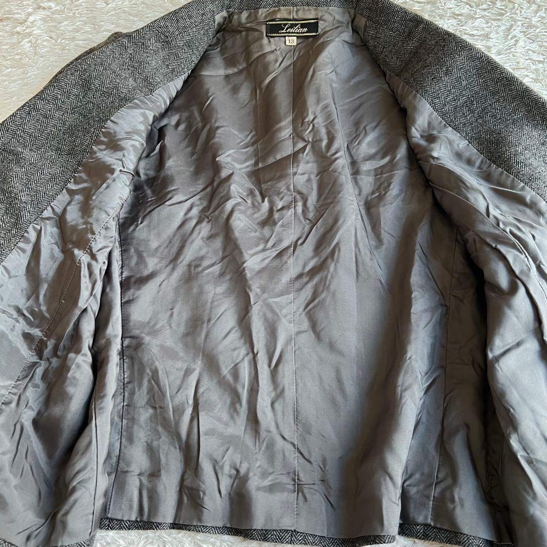 leilian - レリアン カシミヤ混 ウール ジャケット グレー系 13号