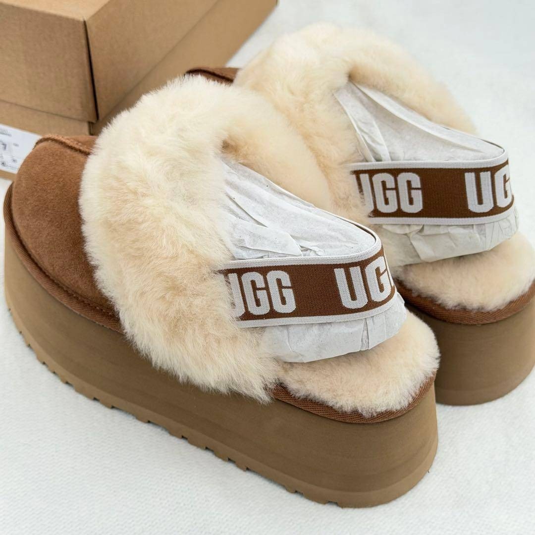 UGG - 【UGG】 ファンケット＊24.0＊厚底ファーサンダル＊US正規品新品
