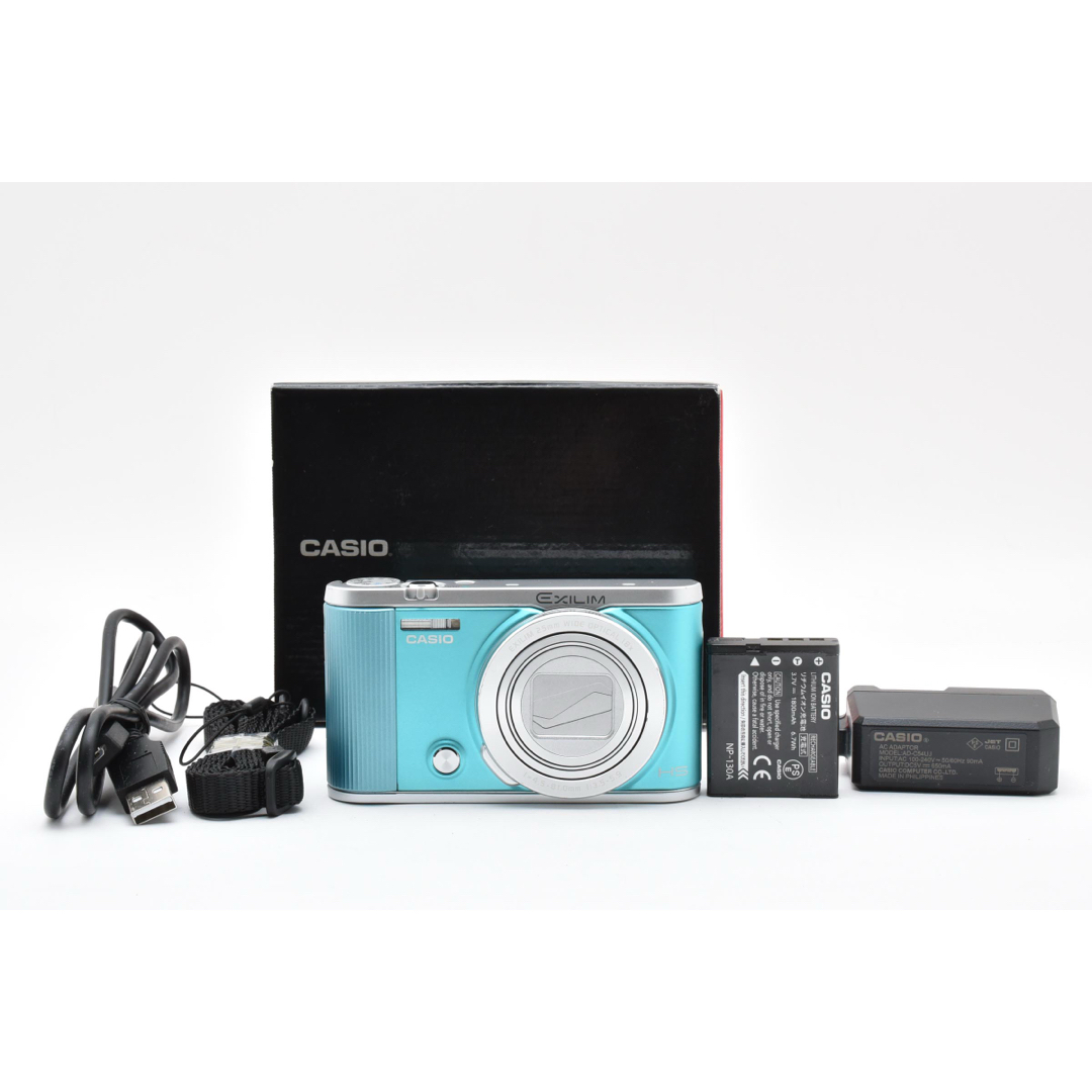 美品 Casio exilim EX-ZR1800 コンデジエメラルドブルー カシオ HIGH