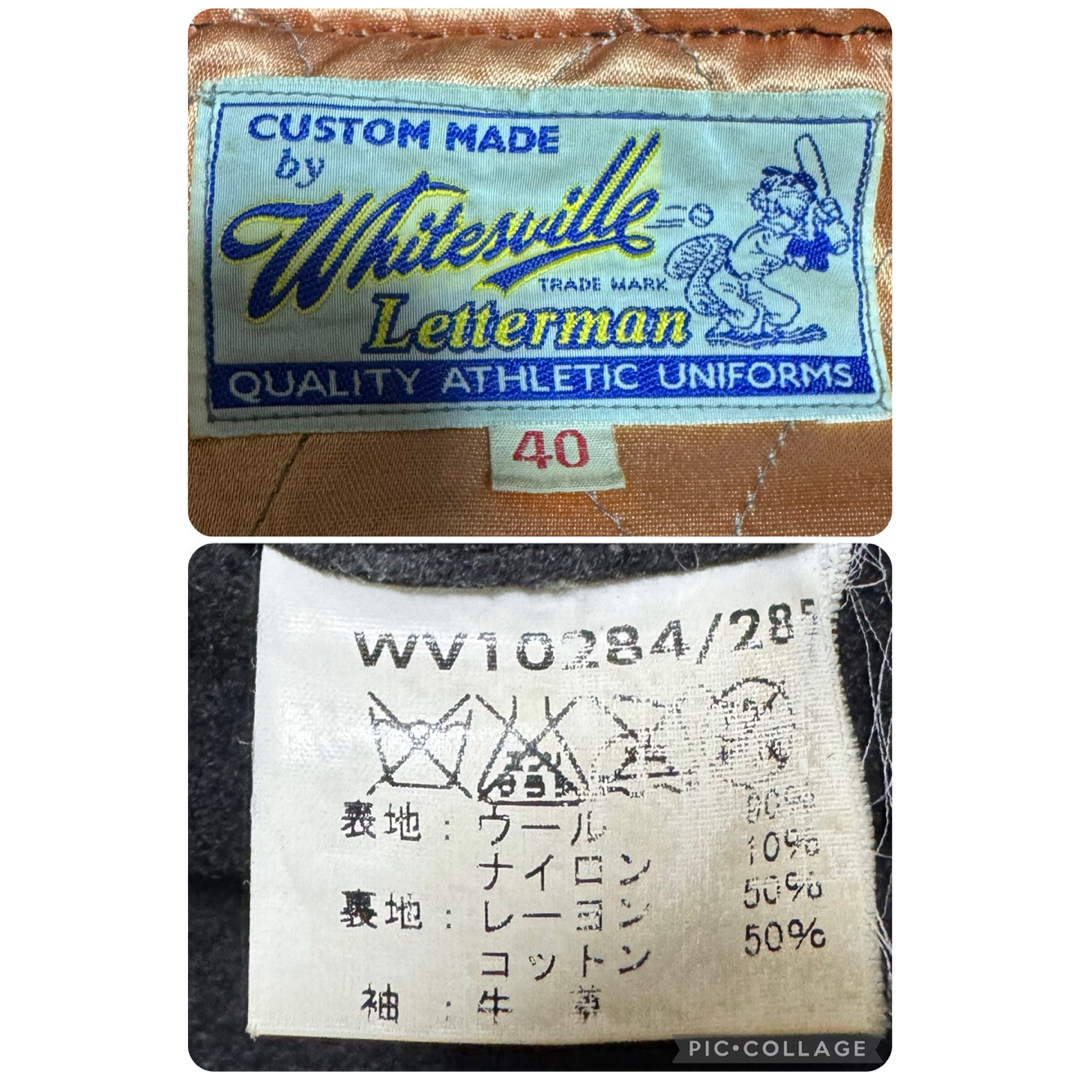 WHITESVILLE - 雰囲気抜群 Whitesville セミデコ 袖革 スタジャン