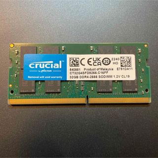 crucial - 【中古】16GB(8GB×2) PC4-21300 デスクトップ用DDR4メモリの