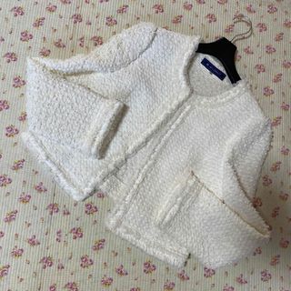 M'S GRACY - エムズグレイシー ハート柄 リボン ノーカラージャケット